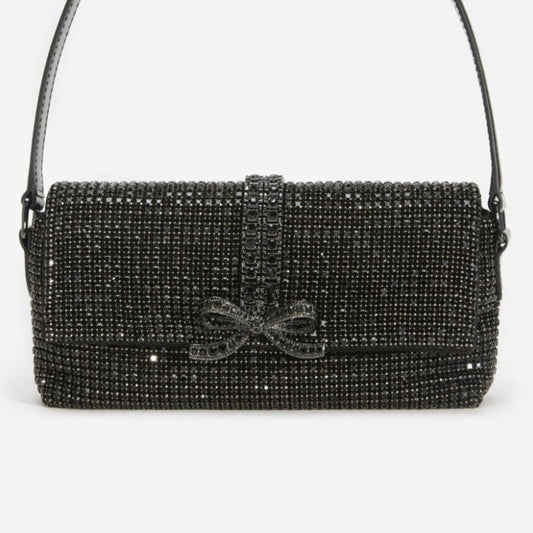 Luxury Black Studded Evening Bag for Women | Rhinestone Party Clutch Pakistan