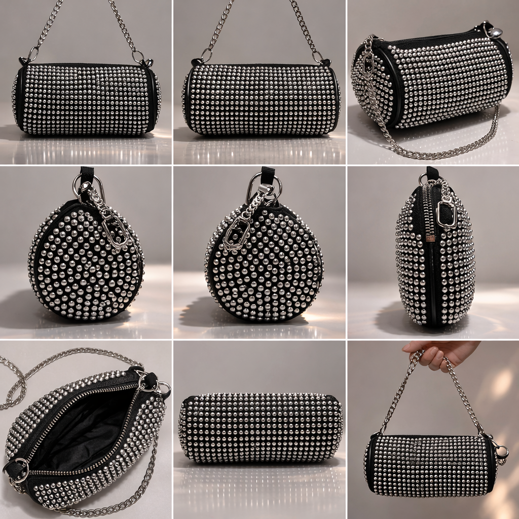 Black Studded Shoulder Bag for Girls in Pakistan | Party Handbag 2026